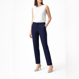 MM.LaFleur Navy Slim Ankle Work Pants Size 4 Italian Fabric Career Trousers